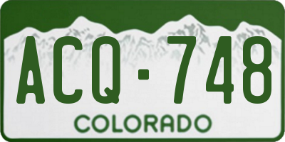 CO license plate ACQ748