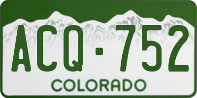 CO license plate ACQ752
