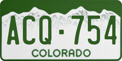 CO license plate ACQ754