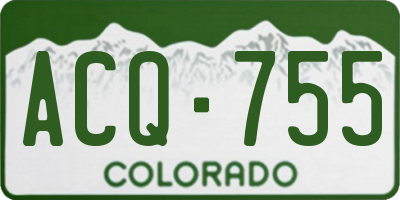 CO license plate ACQ755