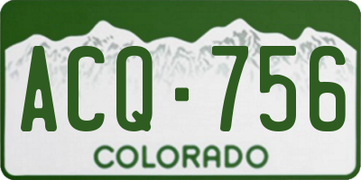 CO license plate ACQ756