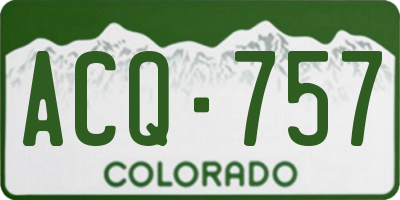 CO license plate ACQ757