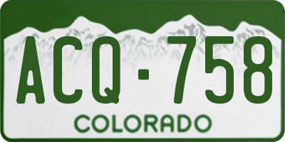 CO license plate ACQ758