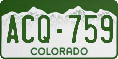 CO license plate ACQ759