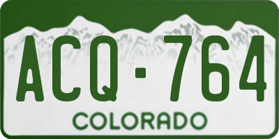 CO license plate ACQ764
