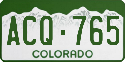 CO license plate ACQ765