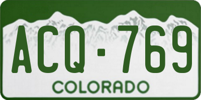 CO license plate ACQ769