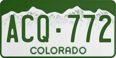CO license plate ACQ772