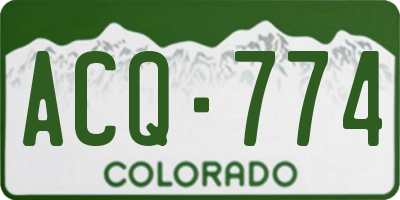 CO license plate ACQ774