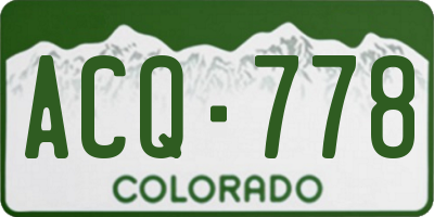 CO license plate ACQ778