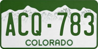 CO license plate ACQ783