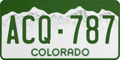 CO license plate ACQ787