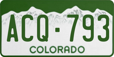 CO license plate ACQ793