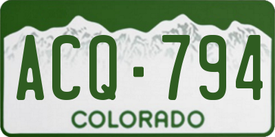 CO license plate ACQ794