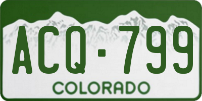 CO license plate ACQ799