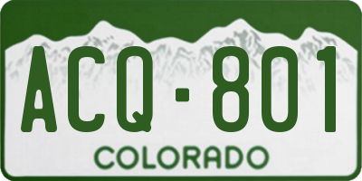 CO license plate ACQ801