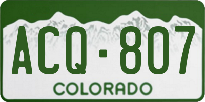 CO license plate ACQ807
