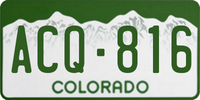 CO license plate ACQ816