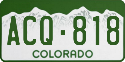 CO license plate ACQ818