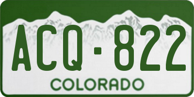 CO license plate ACQ822