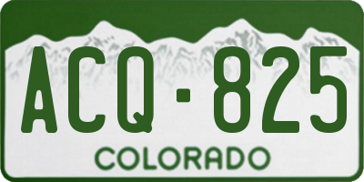CO license plate ACQ825