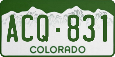 CO license plate ACQ831
