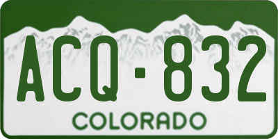 CO license plate ACQ832
