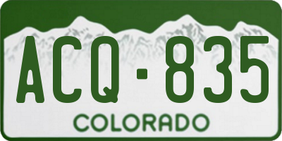 CO license plate ACQ835