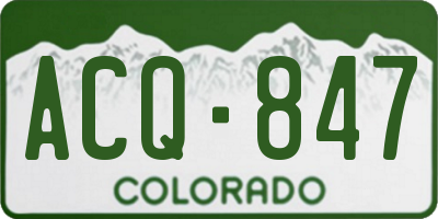 CO license plate ACQ847