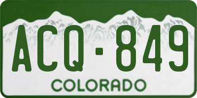 CO license plate ACQ849