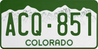 CO license plate ACQ851