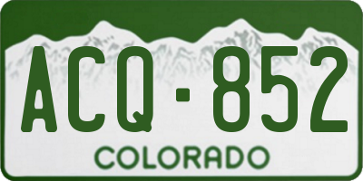 CO license plate ACQ852
