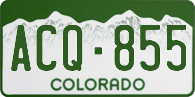 CO license plate ACQ855