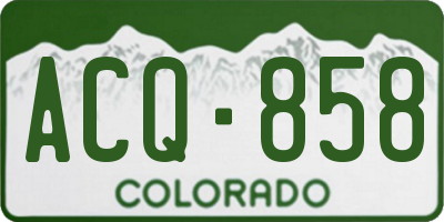 CO license plate ACQ858
