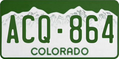 CO license plate ACQ864