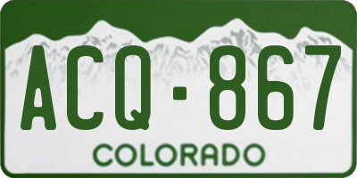 CO license plate ACQ867