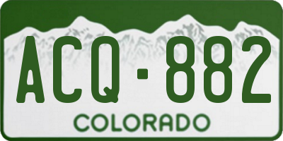 CO license plate ACQ882