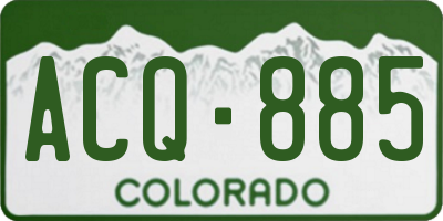 CO license plate ACQ885