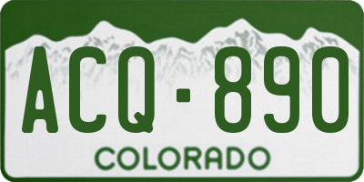 CO license plate ACQ890