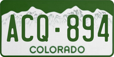 CO license plate ACQ894