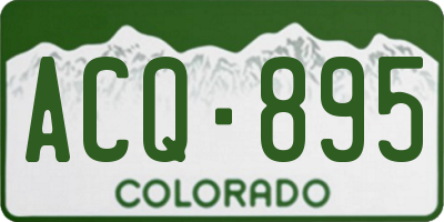 CO license plate ACQ895