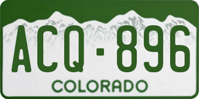 CO license plate ACQ896