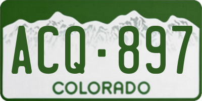 CO license plate ACQ897