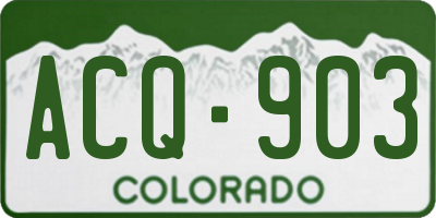 CO license plate ACQ903