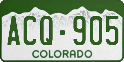 CO license plate ACQ905