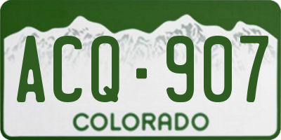 CO license plate ACQ907