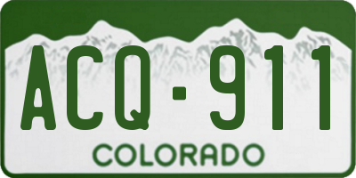CO license plate ACQ911