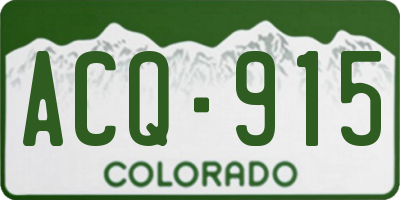 CO license plate ACQ915