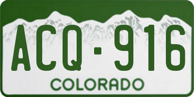 CO license plate ACQ916