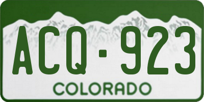 CO license plate ACQ923